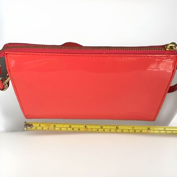 Dooney & Bourke Patent Leather Hot Pink Janine Crossbody Clutch Purse Barbie - Picture 8 of 13